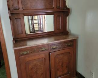 Eastlake Period Server, American Walnut, Red Marble