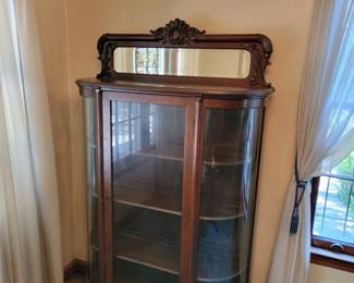 Edwardian Period, Oak China Cabinet circa 1910.