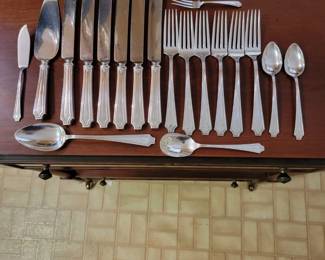 Sterling Silver partial Dinner Service. "King Albert" by Whiting c.1919 Monogramed "B"