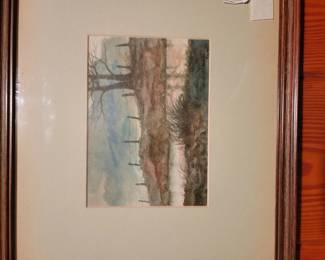 Watercolor signed by Butler Brown.