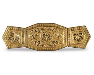 Alexis Kirk Gold Tone Etruscan Style Belt Buckle