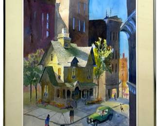 Signed von Roessler Vibrant Watercolor Landscape