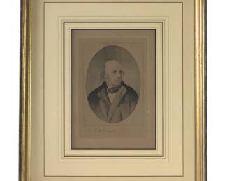 Signed E. Fitzgerald Self Portrait Etching