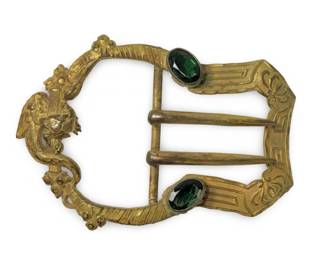 Art Nouveau Dragon Motif Brass Buckle