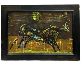 Signed Howard Bradford “Night Bull" Giclee