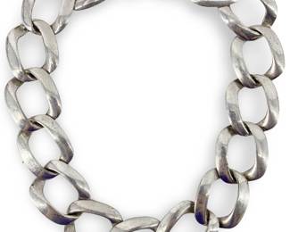 Vintage Coin Silver Chain Link Necklace