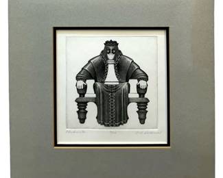 Signed Elaine B. Rothwell "Checkmate" Etching
