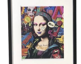 Signed Andy Warhol The Mona Lisa Graffiti Art