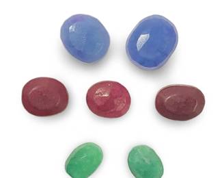 (7) Promotional Grade Loose Ruby Sapphire Emerald