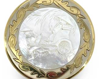 Vintage Mother of Pearl Powder Compact