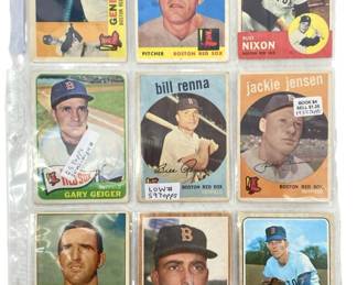 9pc Red Sox Baseball Card Collection