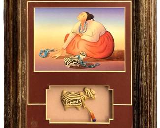 R.C. Gorman “Bisbee" Fetish & Print Collage