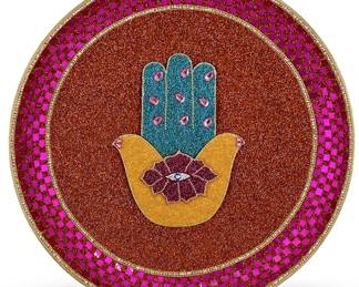 Indian Brass Beaded Art Bowl