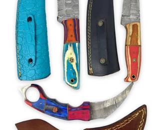 3pc Genuine Damascus Steel Knives