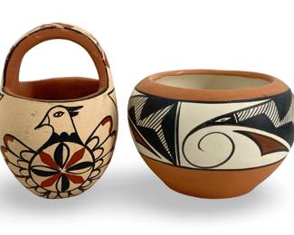 Small Ceramic Acoma Bowl and Basket Pottery