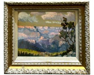 Signed Grand Canyon Oil on Canvas Panel