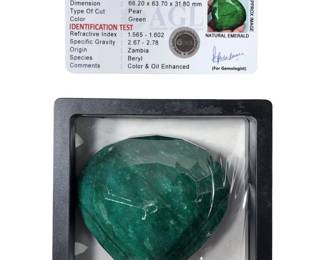 809.5 CT Pear Shape Loose Emerald Gemstone