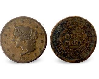 2pc 1853 & 1849 Large Cents