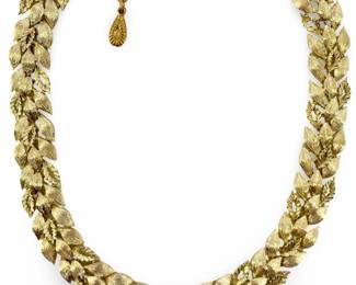 Lisner Metal Leaf Design Necklace