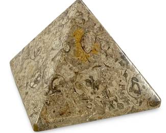Carved Fossil Stone Pyramid