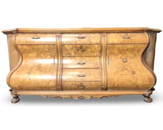 Italy Venetian Marquetry Burlwood Baroque Dresser