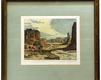 Signed Josef Eidenberger “Monument Valley" Etching