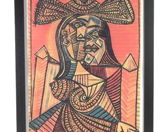 Signed Numbered Picasso Woman With Hat Lithograph