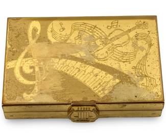 Vintage Brass Musical Compact