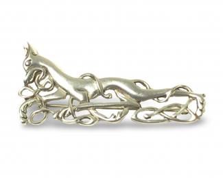 Vintage Celtic Pewter Greyhound Brooch