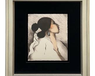 Signed R.C. Gorman Navajo Woman Lithograph