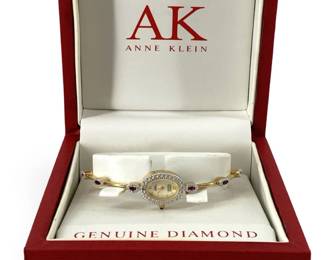 Anne Klein Diamond and Ruby Encrusted Bracelet