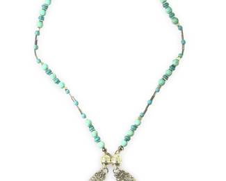 Aesthetic Silver Turquoise Bead Magnet Necklace