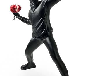 Black Resin Flower Thrower Figure