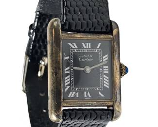 Cartier Must de Tank Sterling Leather Watch