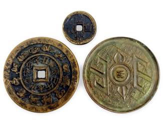 3pc Antique Chinese Bronze Discs