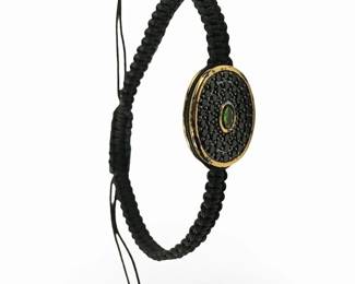 Unique Braided Sterling Emerald Gemstone Bracelet