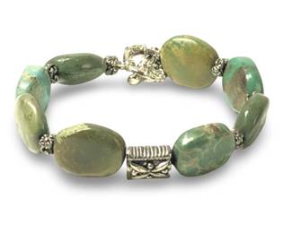 Native American Silver Chunky Turquoise Bracelet