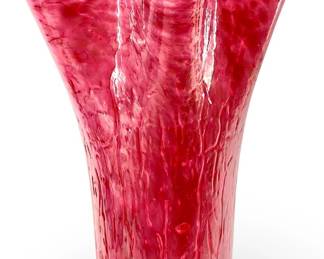 Freeform Pink Art Glass Vase