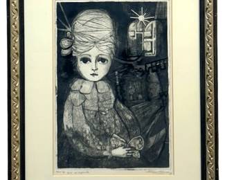 Signed Leticia Tarrago Etching