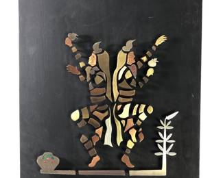 Mexico Mayan Mosaic Copper Mixed Media Art