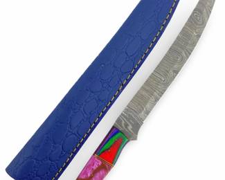 Genuine Damascus Steel Filet Knife and Sheath