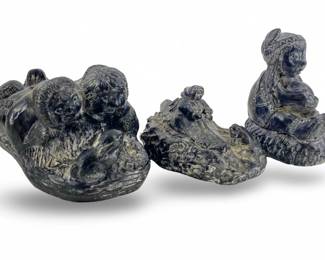 3pc Eskimo Wolf Original Sculptures