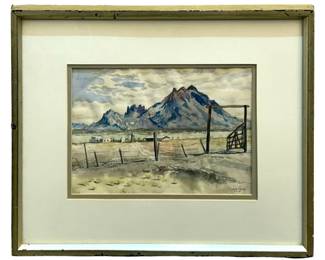 Signed John Meigs Watercolor Landscape