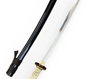 Carved Bone Serpent Handle Katana