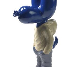 Mr. Cool Blue Resin Balloon Dog Sculpture
