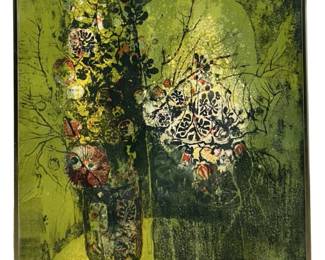 Woldfrey Vibrant Abstract Floral Lithograph