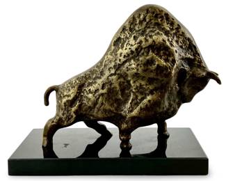 Signed Bronze Picasso Bull Sculpture
