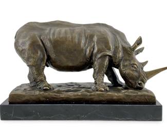 Signed Salvador Dali Bronze Rhinoceros Sculpture