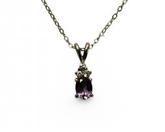 Enticing Sterling Silver Amethyst Pendant Necklace