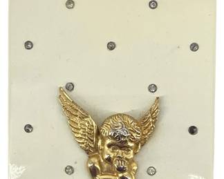 Flato Rhinestone Inlaid Cherub Compact